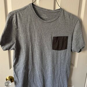 J. Crew Men's Heather Gray Tee with Charcoal Pocket